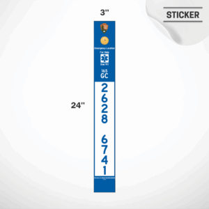 3" x 24" Vertical Style ELM Sticker